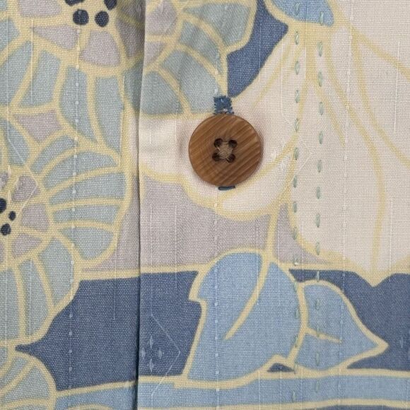 Tommy Bahama 100% Silk Original Fit Short Sleeve Hawaiian Shirt Blue Medium - Picture 6 of 8